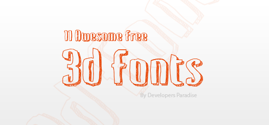 550x256 11 Free 3d Fonts For Designers - Sketch 3d Font
