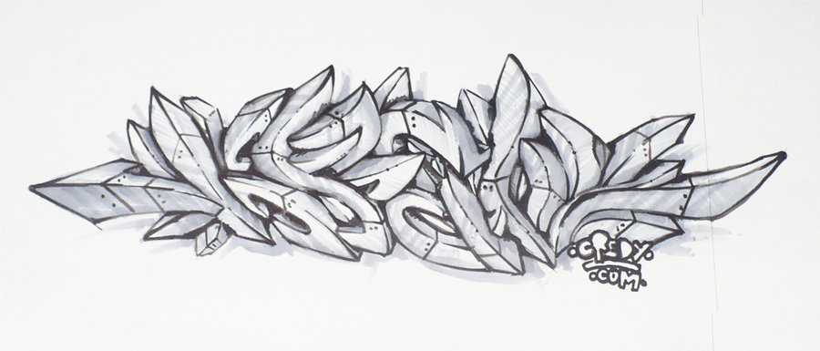 900x385 Graffiti Sketch 3d Tutorial By Kredy - Sketch 3d Font