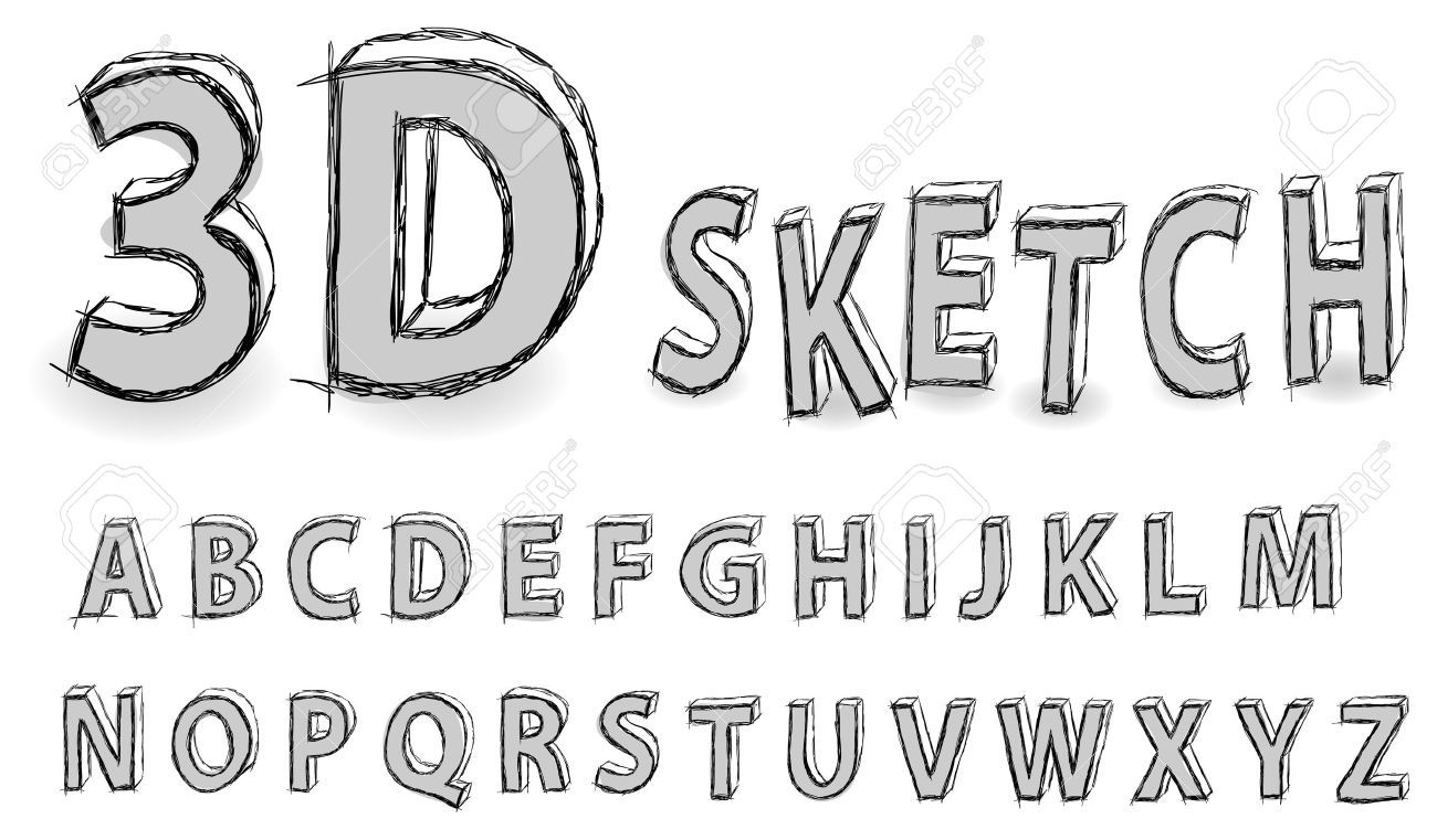 Sketch 3d Font at Explore collection of Sketch 3d Font