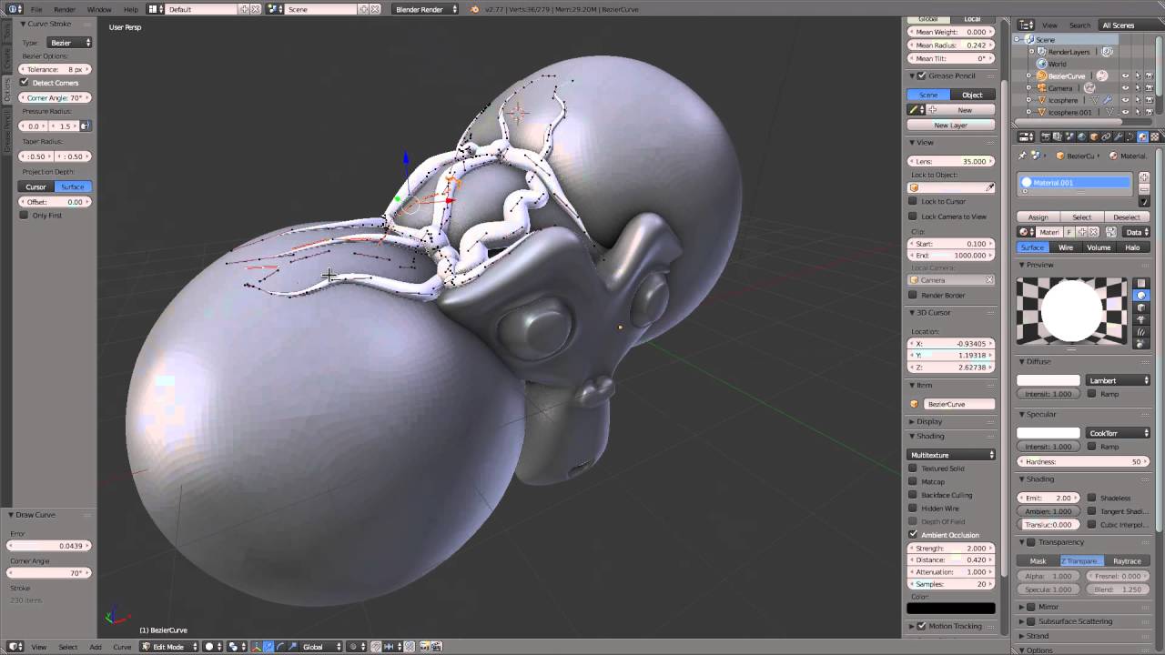 1280x720 Freehand Sketching In Blender - Sketch 3d Surfaces