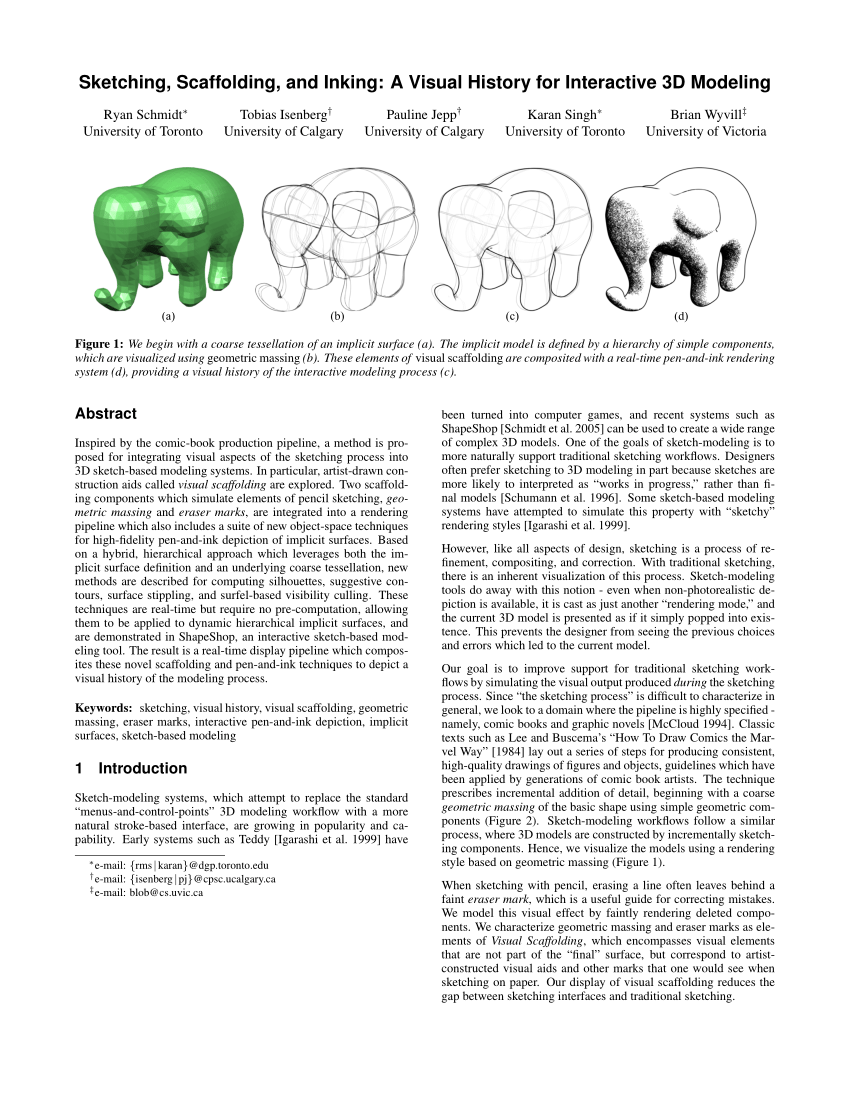 850x1100 Pdf) Sketching, Scaffolding, And Inking A Visual History For - Sketch 3d Surfaces