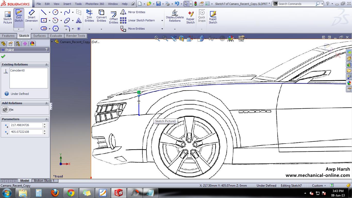 1366x768 Tutorial On How To Model A Car. (Part 2) Grabcad Tutorials - Sketch 3d Surfaces