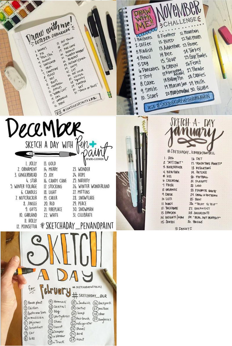 800x1193 Instagram Sketch A Day Challenges - Sketch A Day Challenge