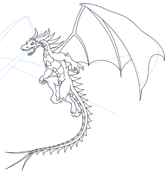 540x553 How To Draw A Full Dragon - Sketch A Dragon