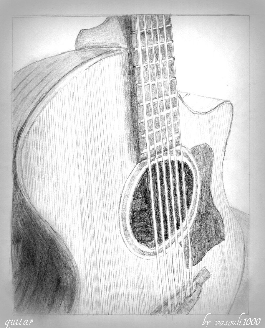 Sketch Acoustic Guitar at PaintingValley.com | Explore collection of ...