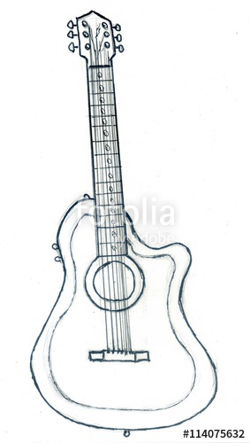283x500 Acoustic Guitar Sketch Stock Photo And Royalty Free Images On - Sketch Acoustic Guitar