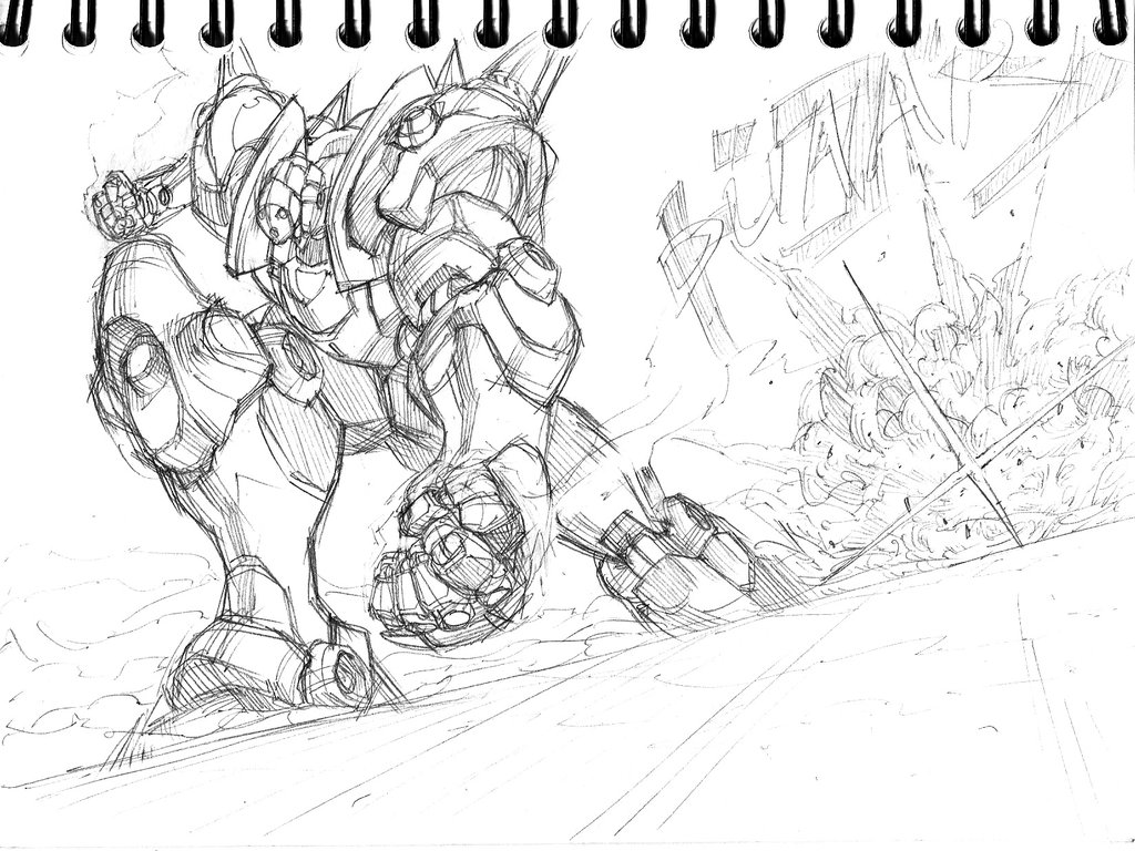 1024x768 Action Sketch Jackal By The Hary - Sketch Action