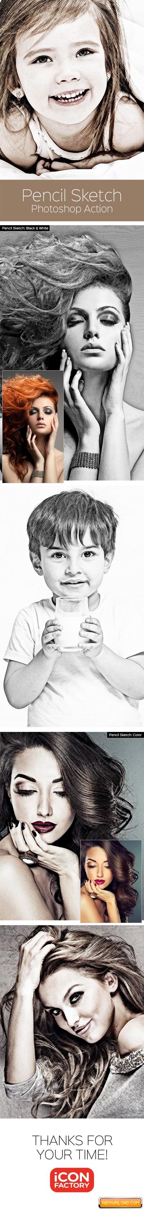 500x4197 Pencil Sketch Art Photoshop Action Free Download Free Graphic - Sketch Action Photoshop Free