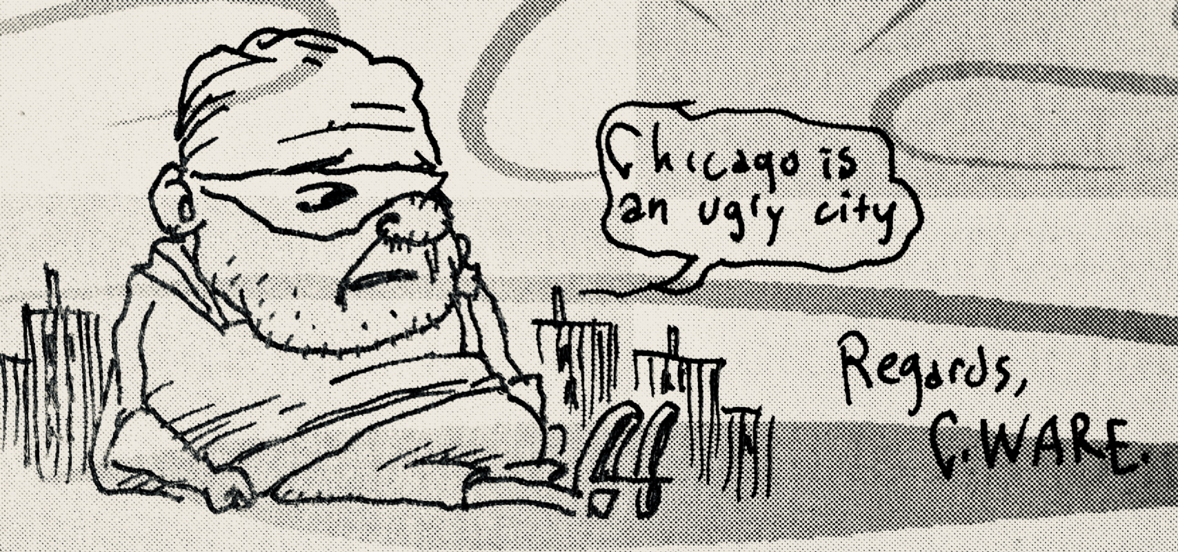 1708x800 Chris Ware Rare Jimmy Corrigan Superman Mask Sketch, In Kevin - Sketch Alternative