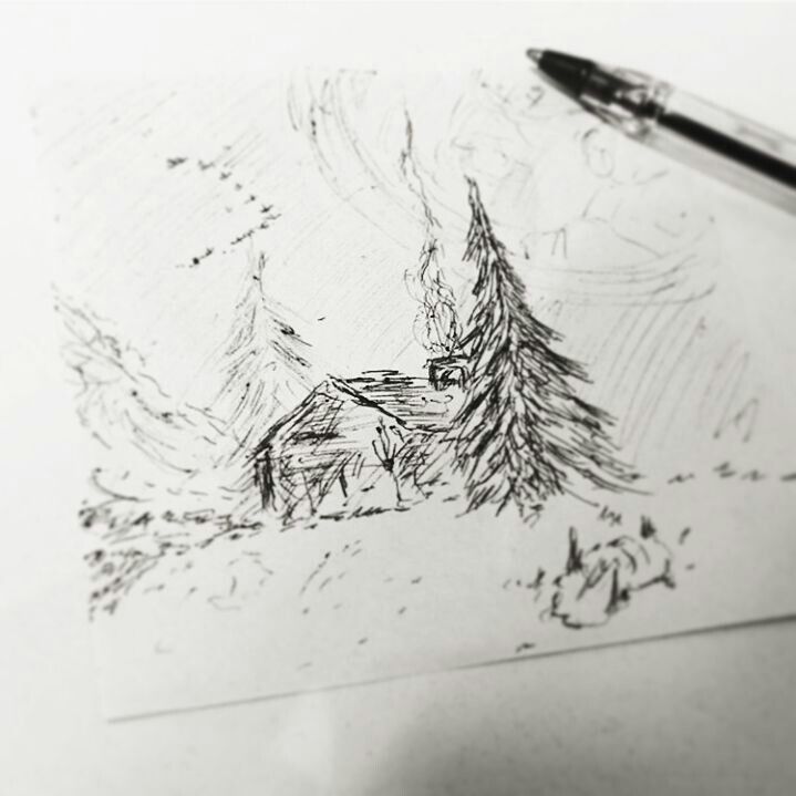 719x719 Forest Pen Sketch. Artist Ivan Yourik Alternative Art - Sketch Alternative