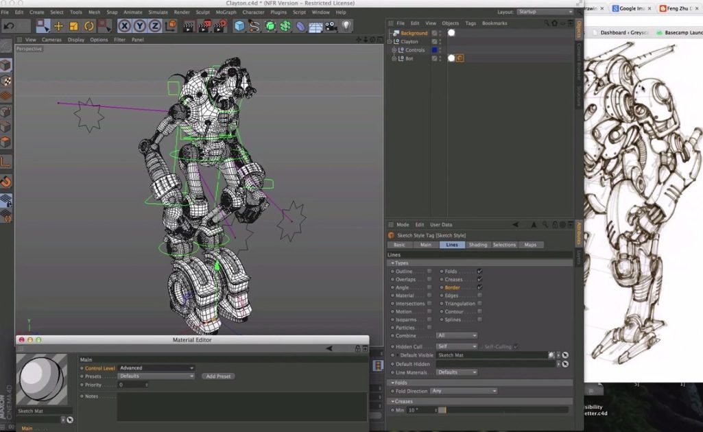 1025x630 Sketch Amp Toon Style In Cinema 4d - Sketch And Toon