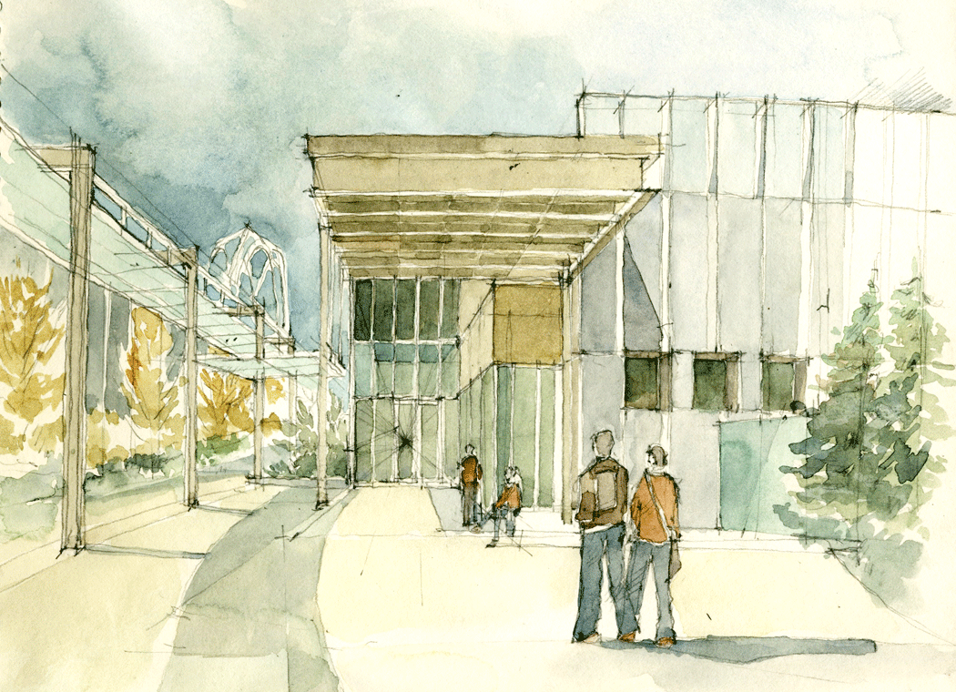 1050x760 Urban Sketchers Seattle Other Sketches From Seattle Center - Sketch And Watercolor