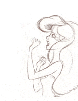 250x324 The Little Mermaid Sketch Vs. Full Color Animation - Sketch Animated Gif