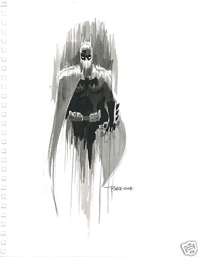 386x500 Batman Tim Sale Original Inkwash Art Sketch For Sale - Sketch Art For Sale