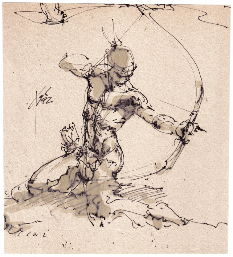 756x836 Hire Me! Original Art For Sale! Sketch After Frazetta No. 1 - Sketch Art For Sale