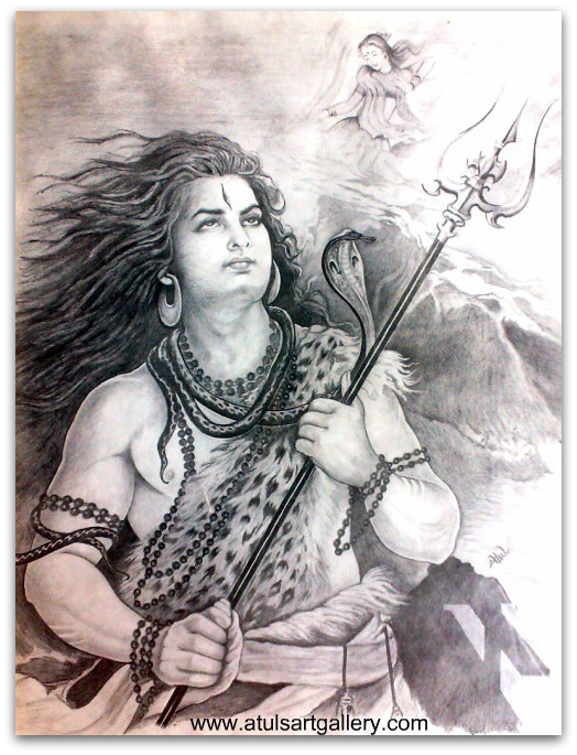 524x685 Atuls Art Gallery Blog Archive Shiva And Ganga - Sketch Art Gallery