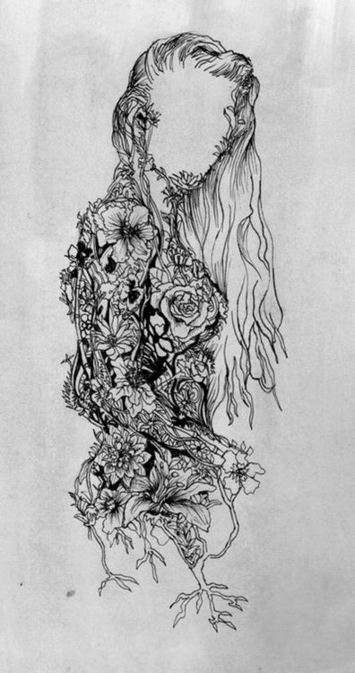 396x750 Floral Sketch - Sketch Art Images
