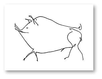 355x278 Pig - Sketch Art Prints