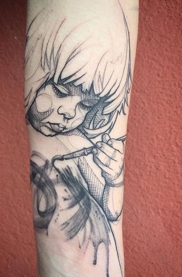 606x921 Sketch Art Tattoo... @soulcoaltaatoos Hand - Sketch Art Tattoo
