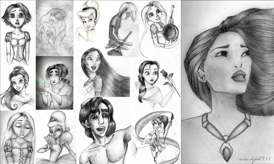 900x540 Disney Sketch Art Wallpaper By Gaoithecos - Sketch Art Wallpaper