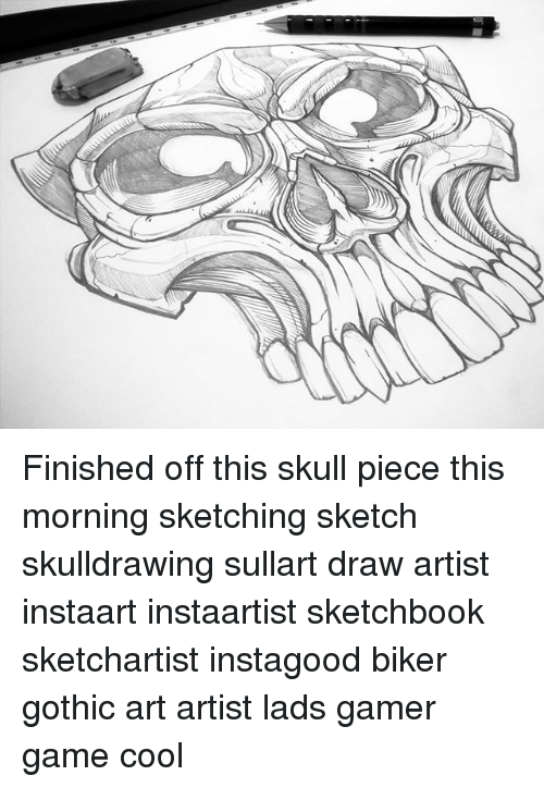 500x724 Finished Off This Skull Piece This Morning Sketching Sketch - Sketch Artist Game