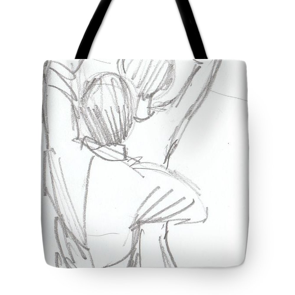 1000x1000 Dancing Couple Pencil Sketch Tote Bag For Sale By Mike Jory - Sketch Bag