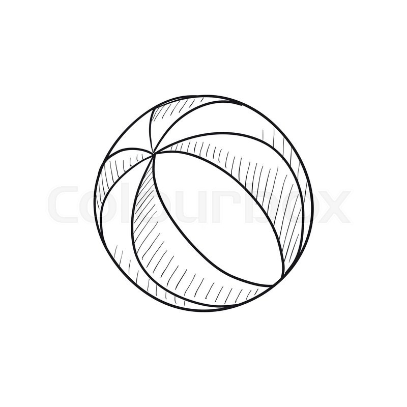 800x800 Beach Ball Vector Sketch Icon Isolated On Background. Hand Drawn - Sketch Ball