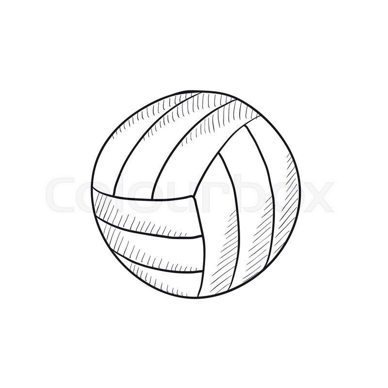 800x800 Volleyball Ball Vector Sketch Icon Isolated On Background. Hand - Sketch Ball
