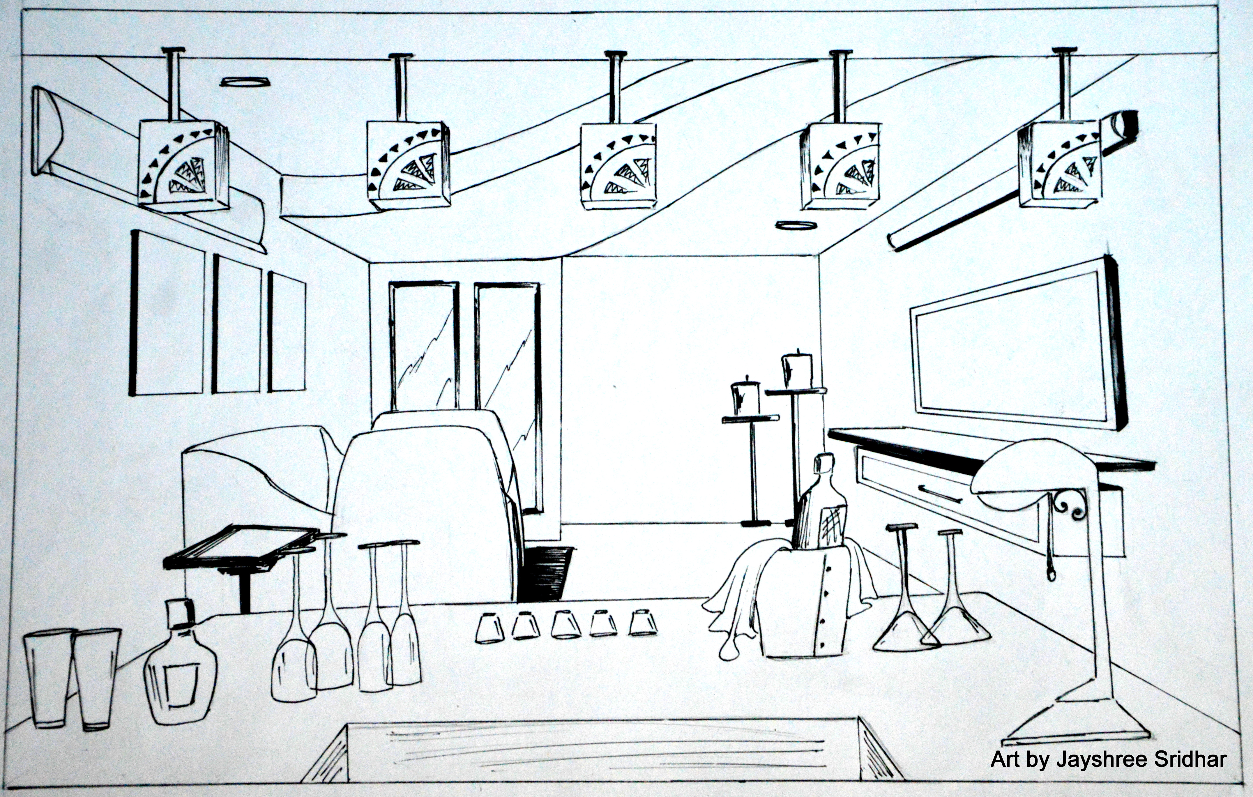 4303x2737 Sketch Of A Bar Art Wardrobe - Sketch Bar