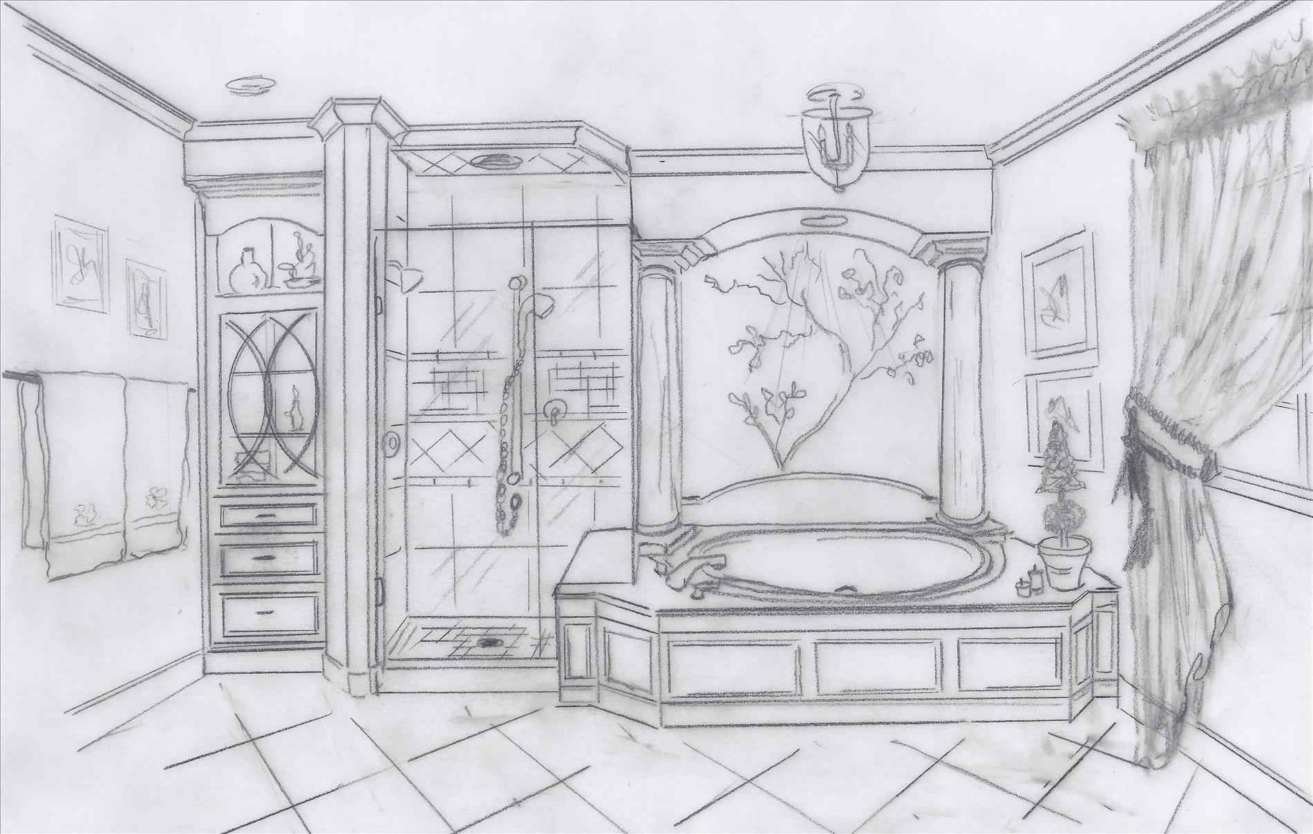 1900x1208 Bathroom Tub Design Sketch - Sketch Bathroom