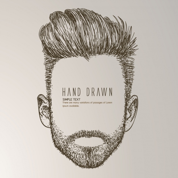 626x626 Hand Drawn Man With Beard Vector Free Download - Sketch Beard