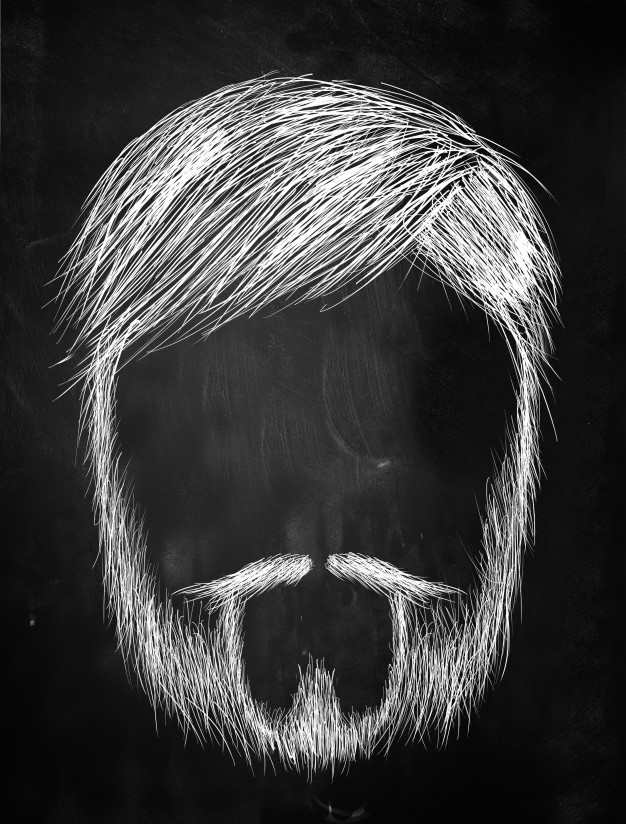 626x824 Old Man With Beard Sketch On Blackboard Photo Free Download - Sketch Beard