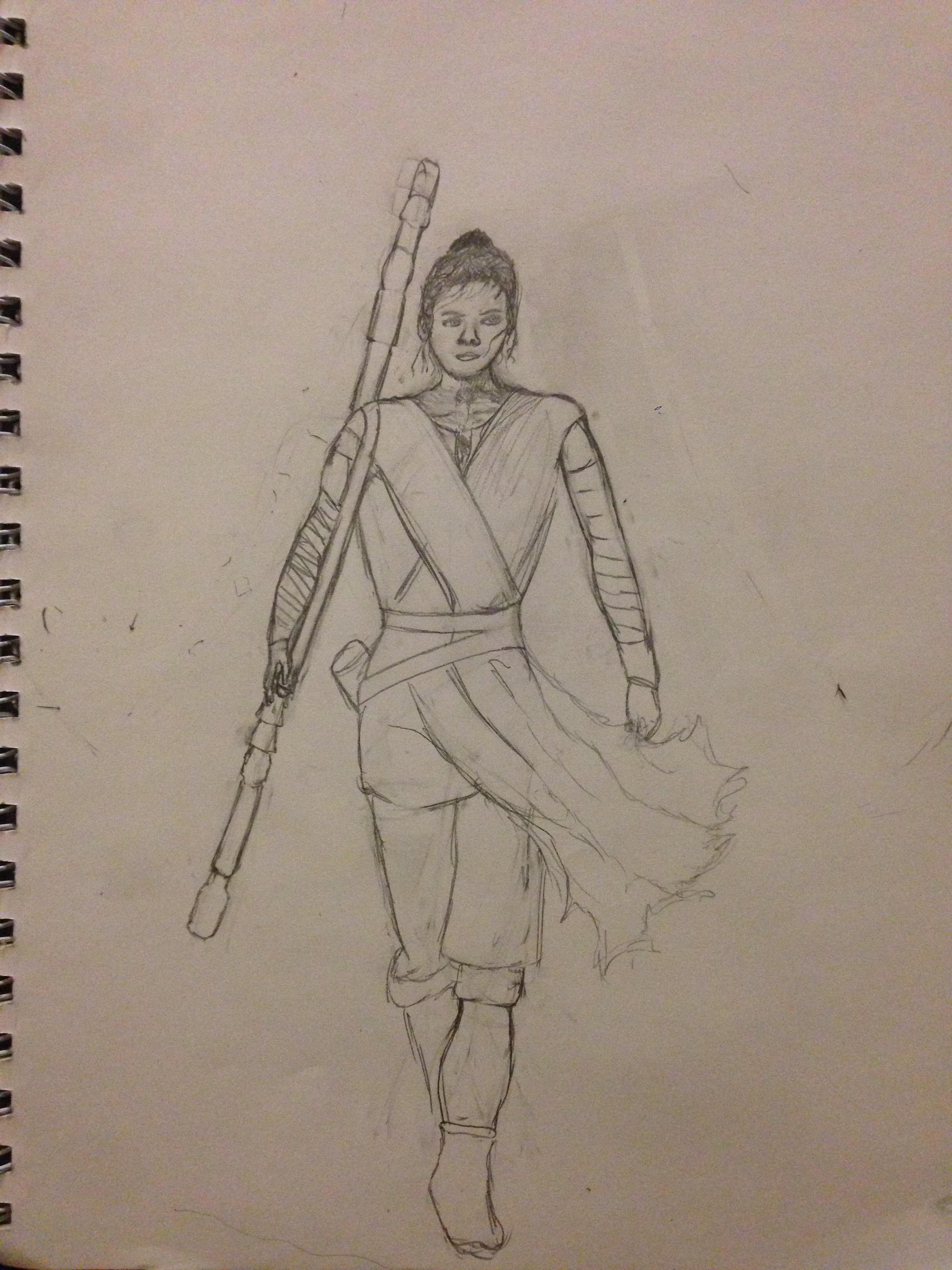 2448x3264 Acrylic Painting Of Rey From Star Wars Vi My Passion Blog - Sketch Before Painting