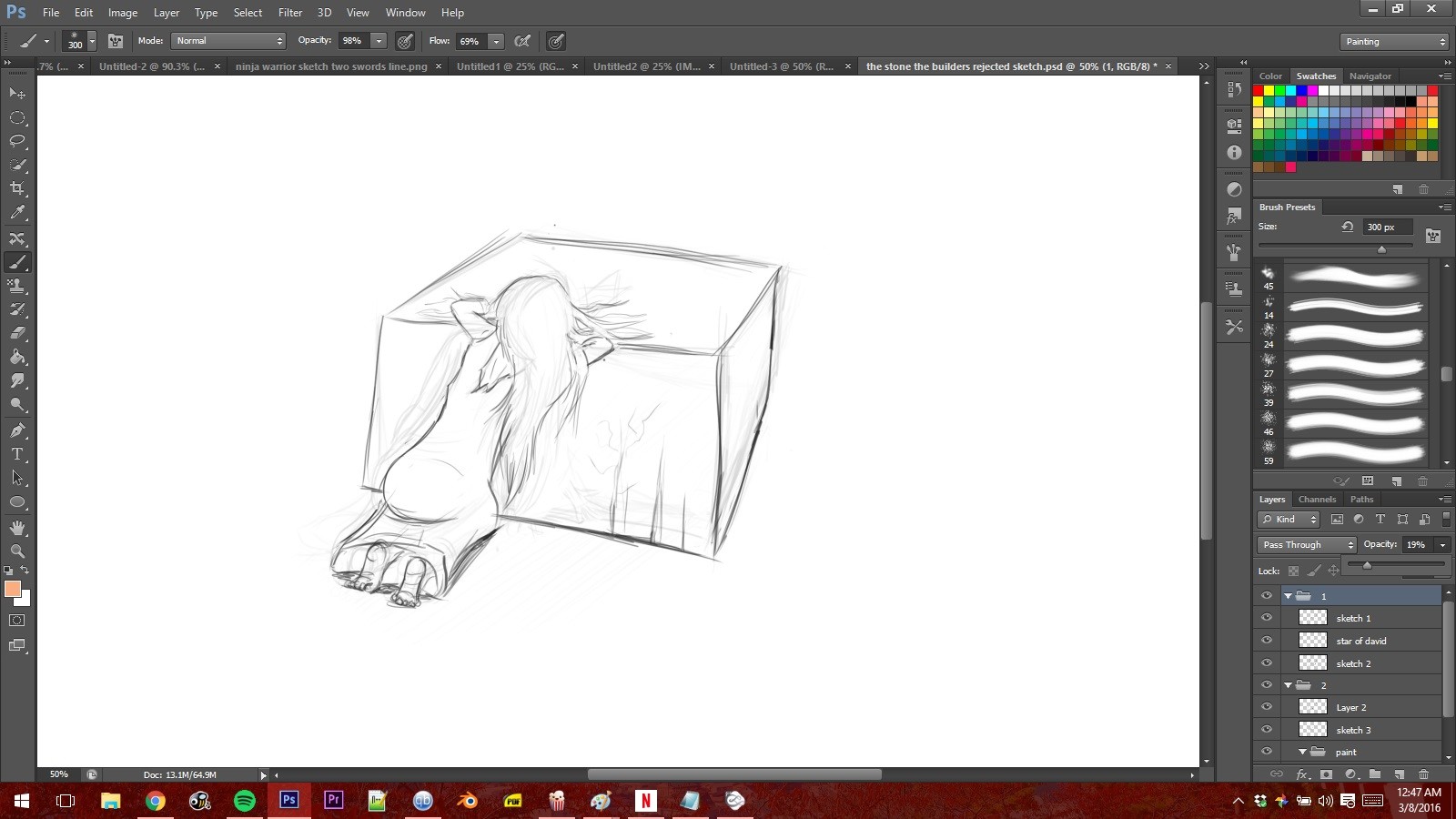 1600x900 Artstation - Sketch Before Painting