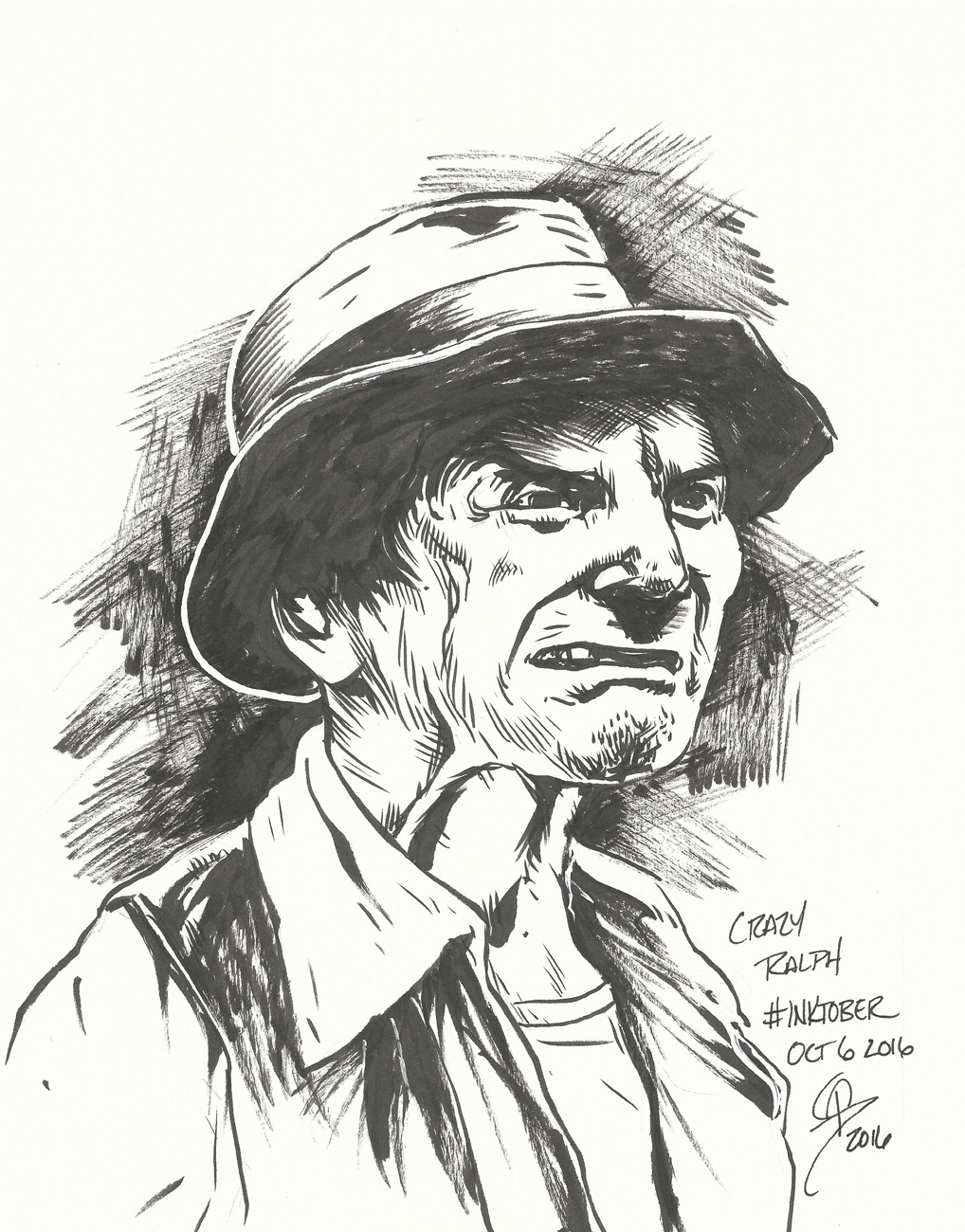 1018x1300 Crazy Ralph (Friday The 13th) Original Ink Sketch 8.5x11 Todd - Sketch Black Friday