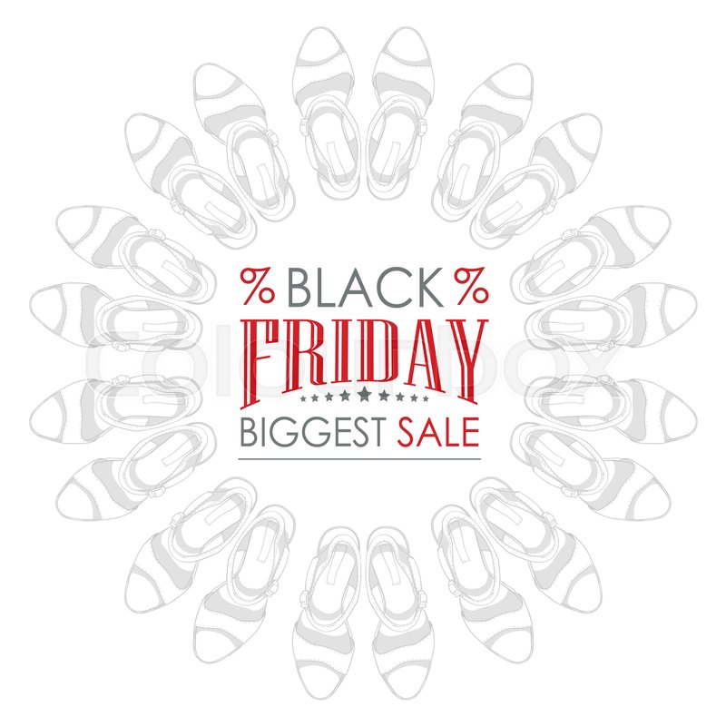 800x800 Vector Sticker, Black Friday Shoes Sale, Circular Presentation Of - Sketch Black Friday