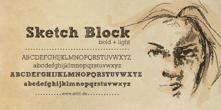720x360 Sketch Block Font - Sketch Block
