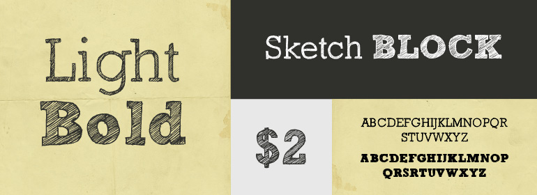 770x280 Sketch Block Font Family - Sketch Block Font