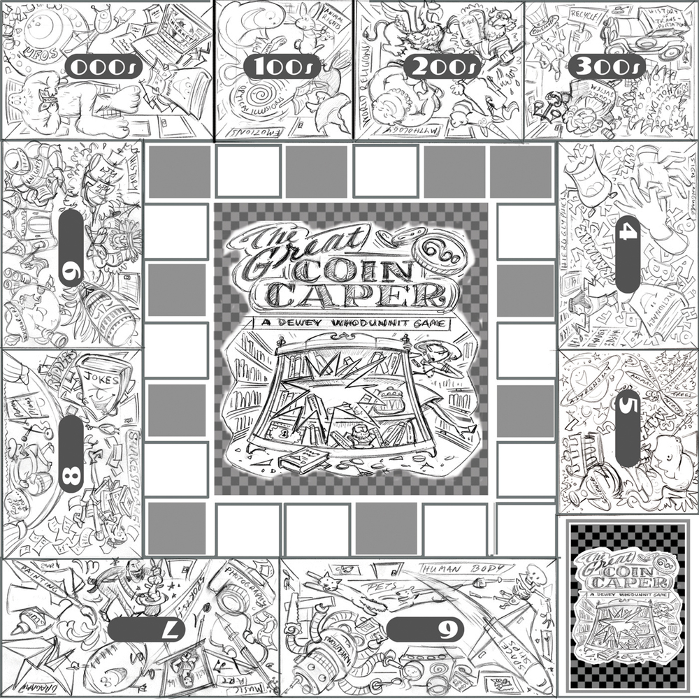 1000x1000 Board Game Design The Great Coin Caper Larry Jones Illustration - Sketch Board Game