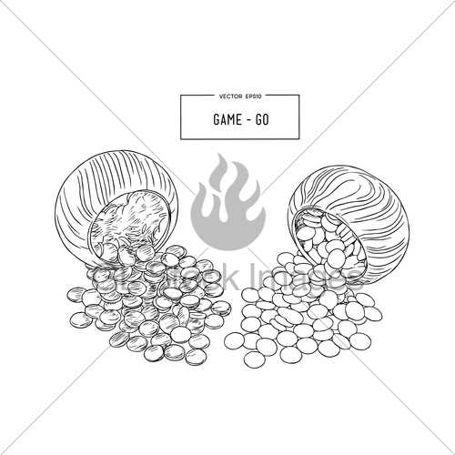 500x500 Go Or Weiqi (Chinese Board Game) Sketch Vector. Gl Stock Images - Sketch Board Game