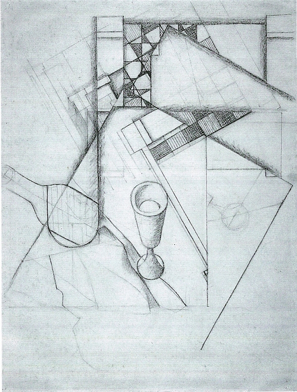 600x791 Still Life With Glass And Board Game By Juan Gris - Sketch Board Game