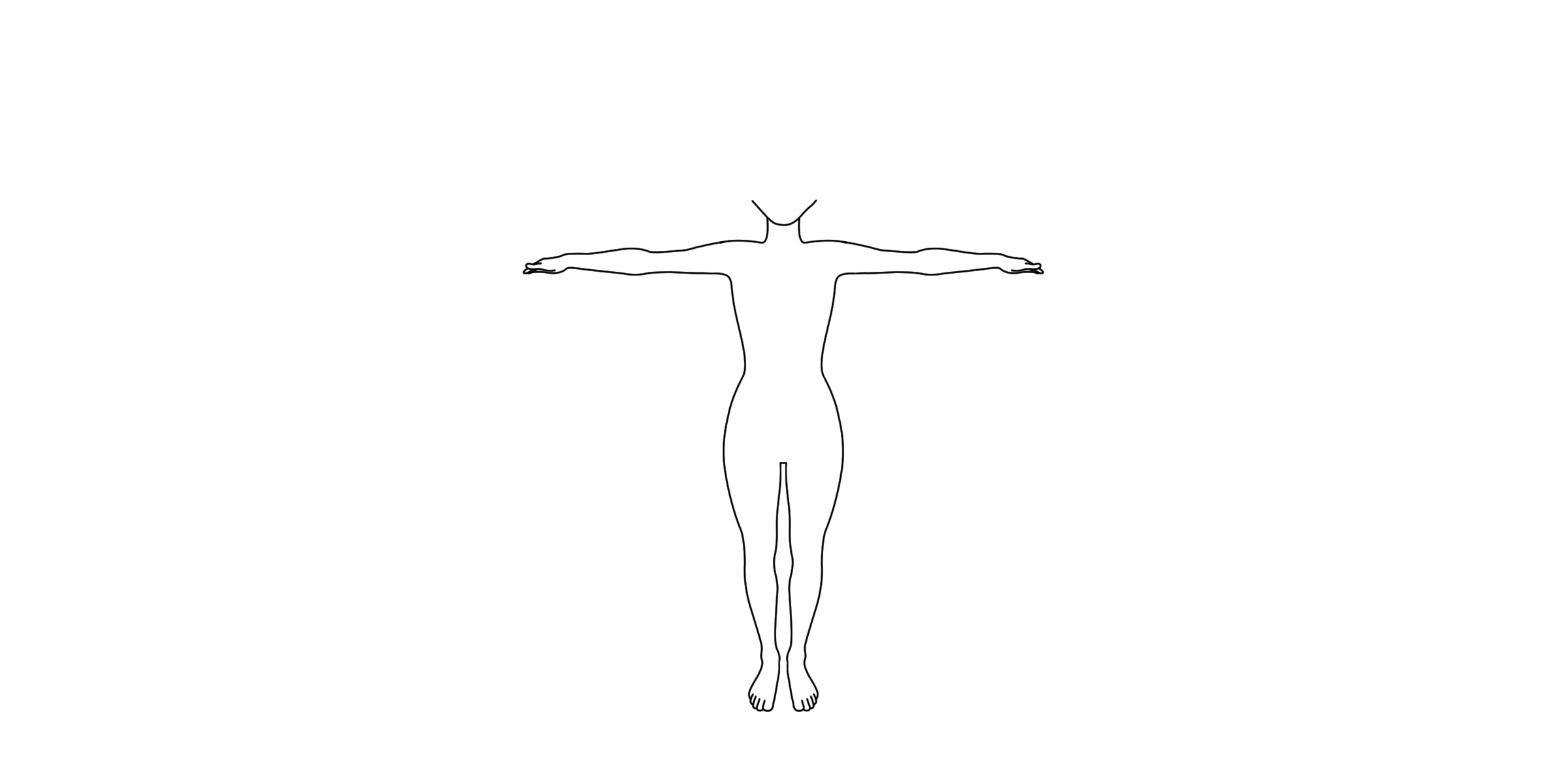 2400x1200 Drawing Outline Of Human Body - Sketch Body Outline