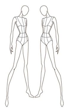 236x360 Body Outline, Great For Fashion Sketches. Costume Design - Sketch Body Outline