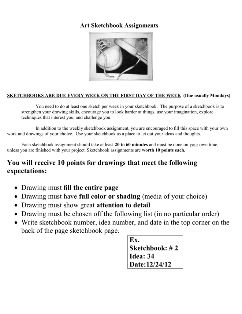 791x1024 Middle School Art Sketchbook Assignments - Sketch Book Assignments