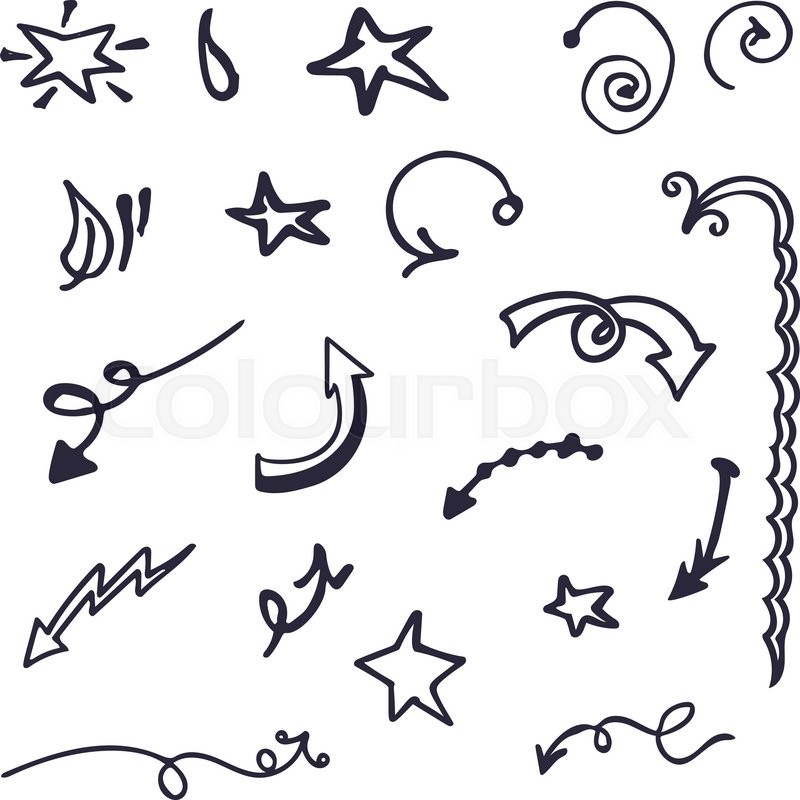 800x800 Set Of Hand Drawn Pencil Sketch Border And Decorative Elements Of - Sketch Border