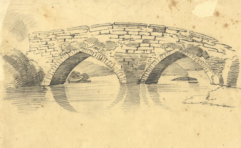 1024x630 Old Stone Bridge Sketch - Sketch Bridge