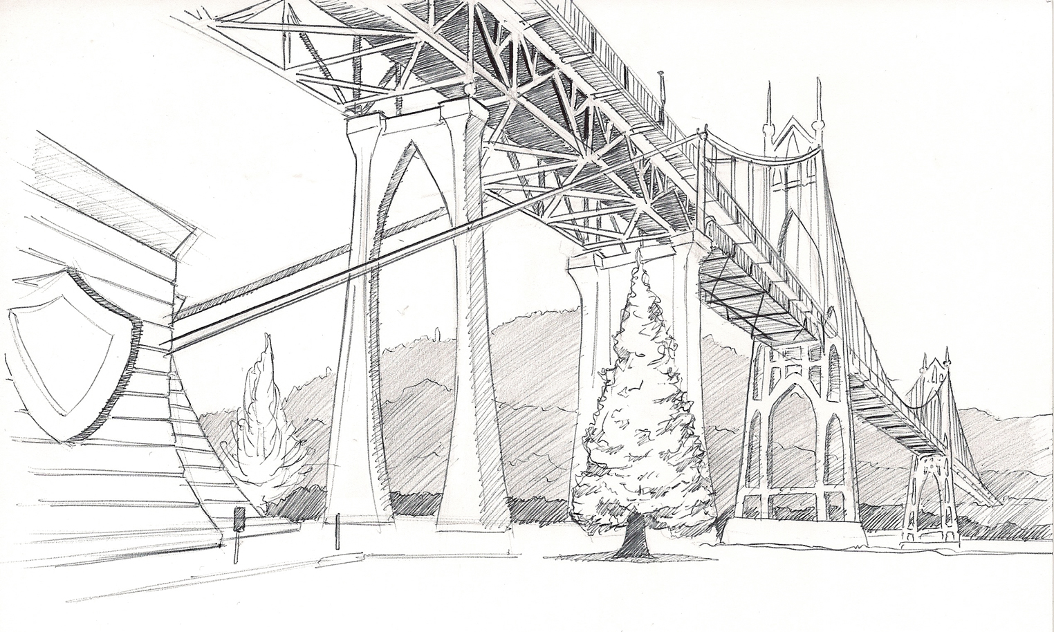1524x914 St Johns Bridge Sketch Reportlandoregon - Sketch Bridge