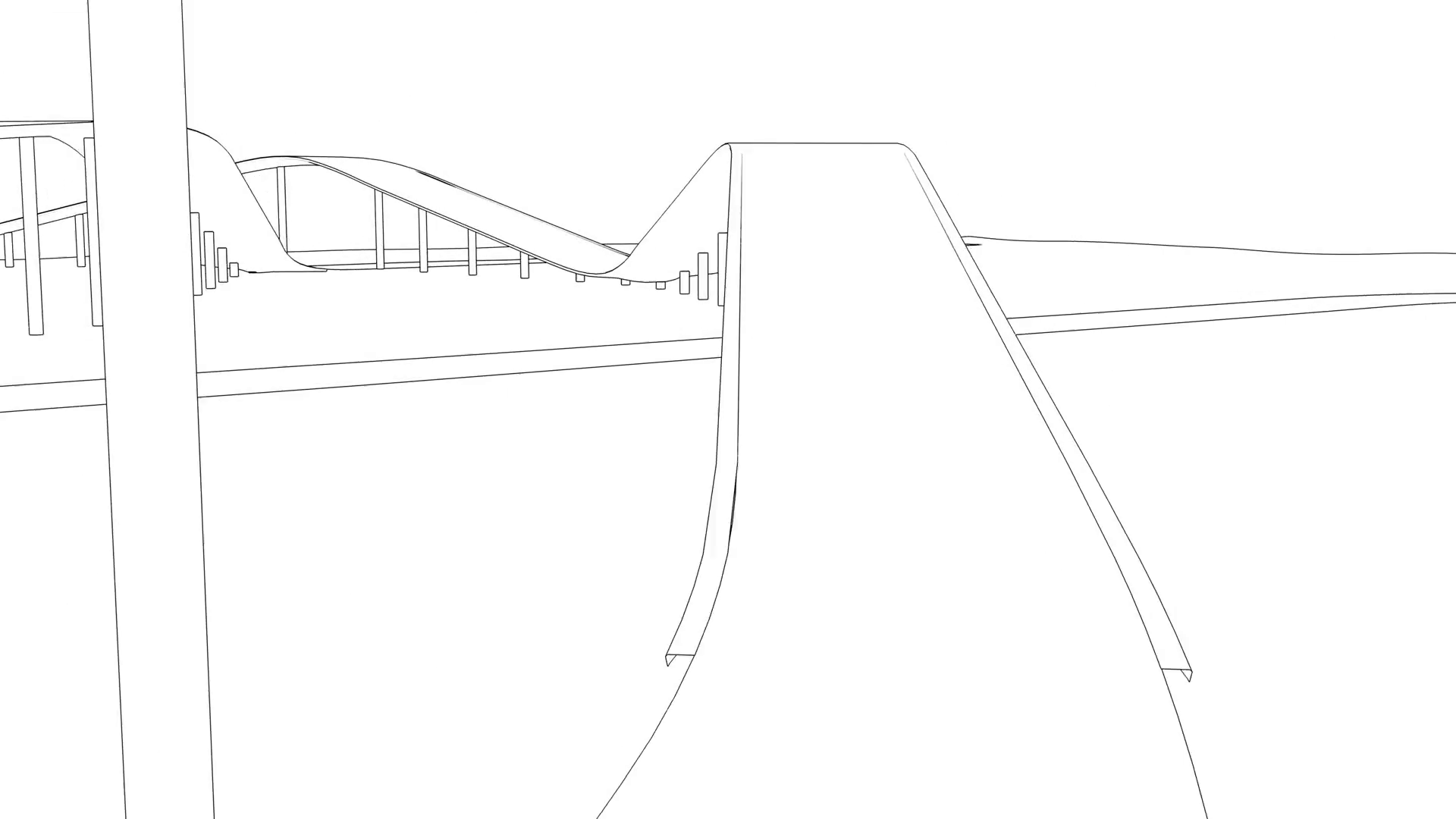 1920x1080 Black And White Sketch Road And Bridge Motion Background - Sketch Bridge