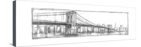473x158 Brooklyn Bridge Sketch Stretched Canvas Print By Ethan Harper - Sketch Brooklyn Bridge