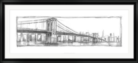 450x205 Buy Brooklyn Bridge Sketch By Ethan Harper Framed Art Print Wall - Sketch Brooklyn Bridge